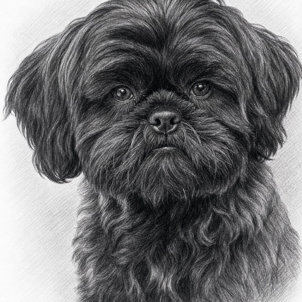 Pencil Sketch pet portrait example