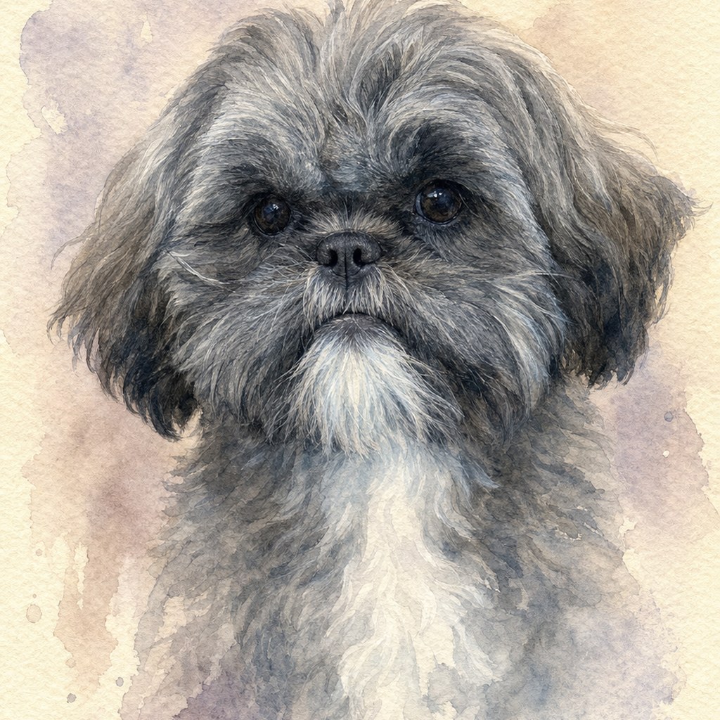 Soft Watercolor pet portrait example
